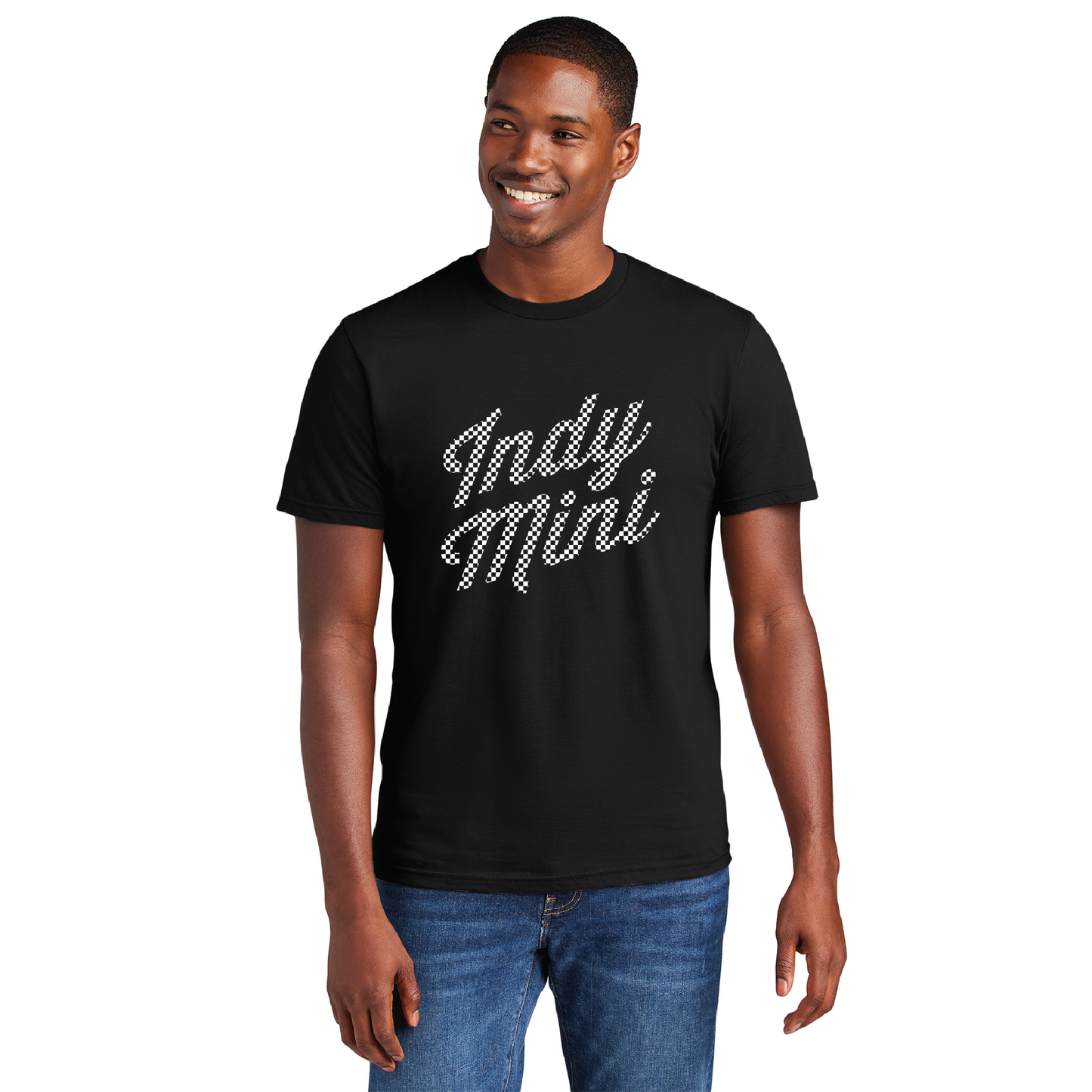 Indy Mini Script Checkered 2025 Short Sleeve Tee DT6000