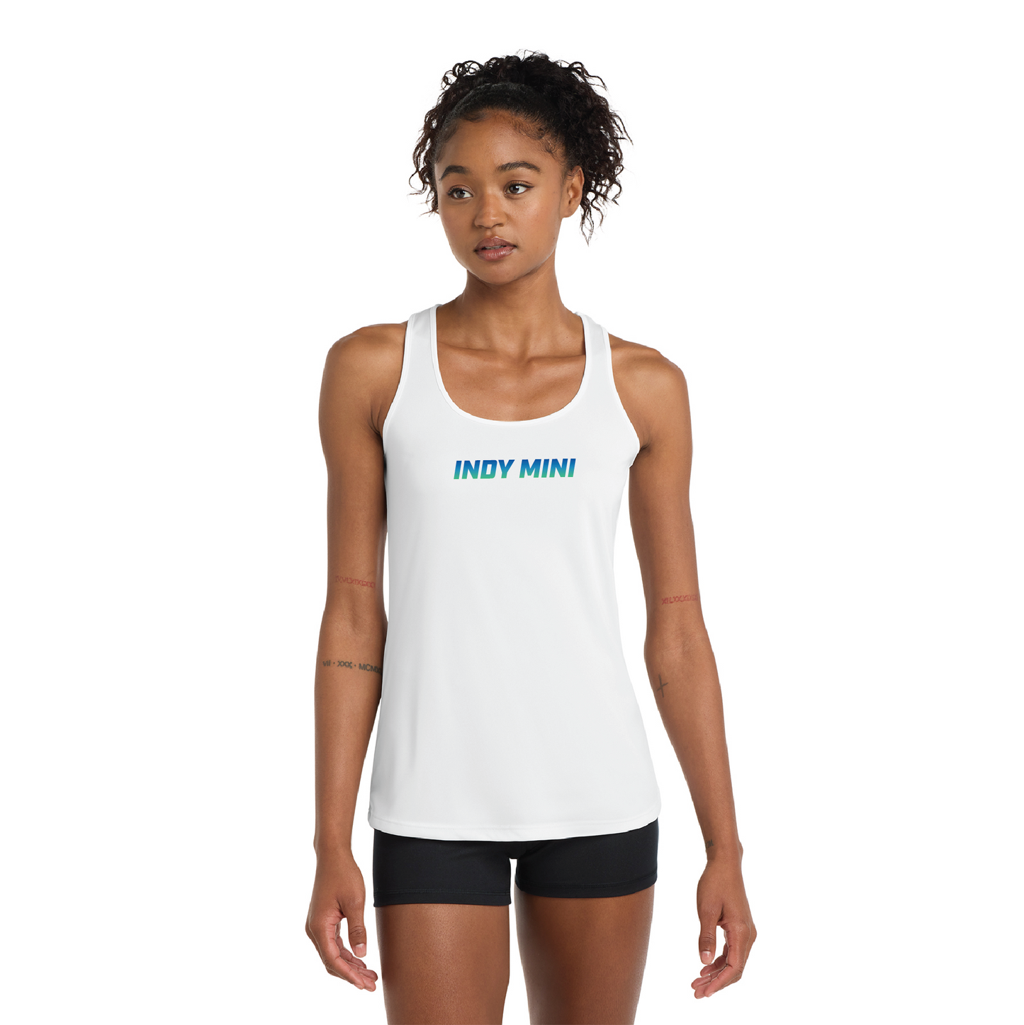 INDY MINI BOLD FONT RACERBACK TANK LST356