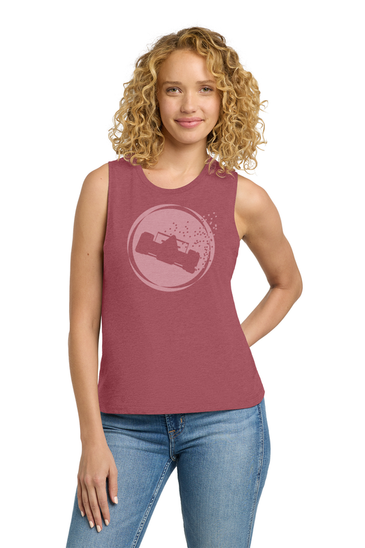 500 FESTIVAL RACE CAR TONE ON TONE WOMEN'S MUSCLE TANK